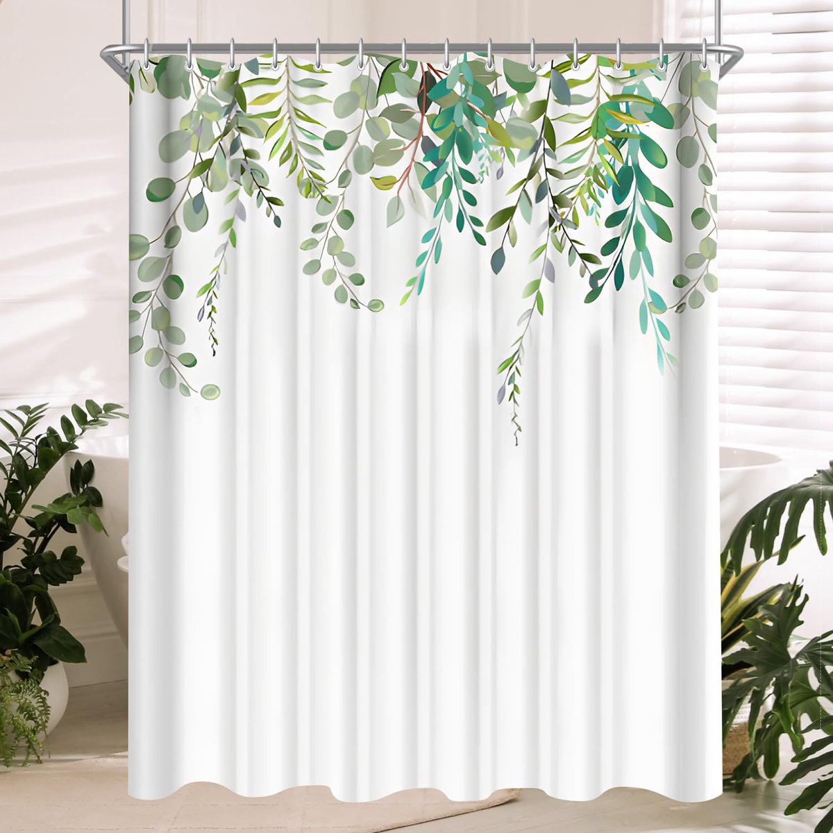 Ibenzoa® Duurzame en Schimmelwerende Stoffen Badgordijn – 180 x 180 cm met Versterkte Zoom