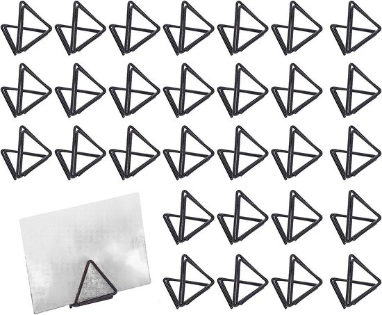 30 stuks mini-tafelkaarthouders driehoekig tafelnummerhouders fotostandaard menukaarthouder voor bruiloftstafelkaarten zwart
