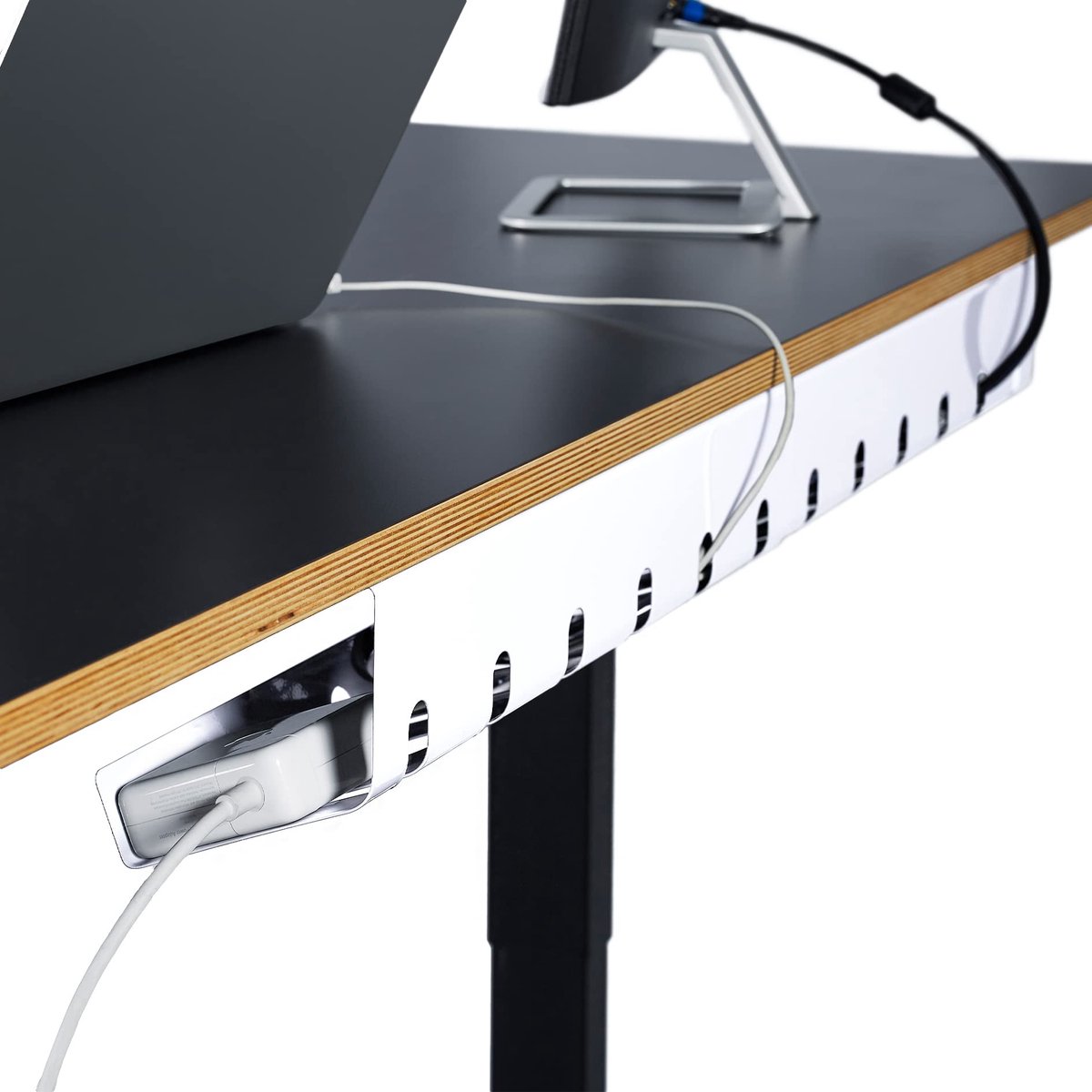 Ibenzoa® Geavanceerde Kabelgeleiding Set voor Bureau met 3 Kanalen – Eenvoudige Installatie en Discreet Kabelmanagement voor Thuiswerk en Kantoor