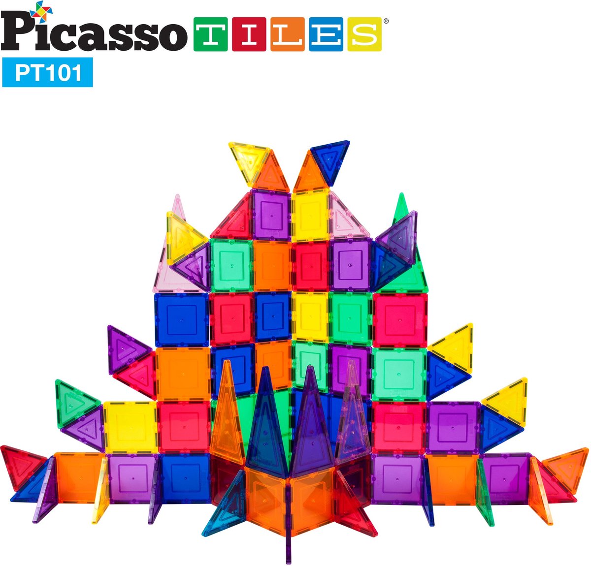 Tactic Picasso Tiles - Constructiespeelgoed - Magnetic Tiles - Magnetische Tegels - Play Set - STEM Speelgoed - Creatief Bouwspeelgoed - 101-Delig - Vanaf 3 Jaar — afbeelding 16