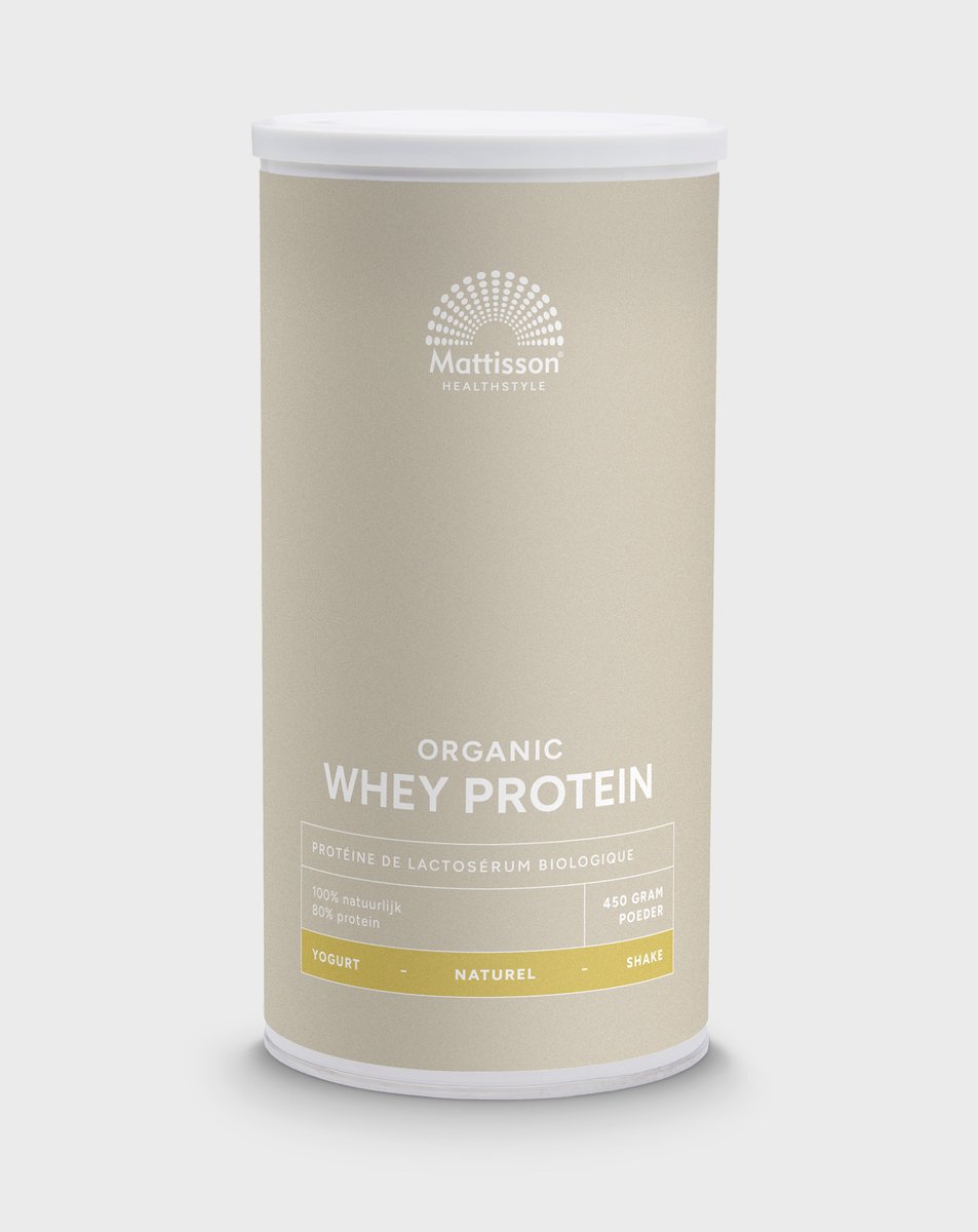 Goedkoopste Mattisson - Biologische Wei Eiwit Proteïne Poeder 80 - Naturel - 450 Gram