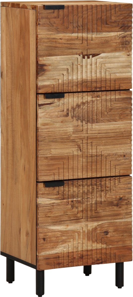 vidaXL - Highboard - met - plank - Bruin - 40 x 33 x 110 cm - Massief - Mango - Hout