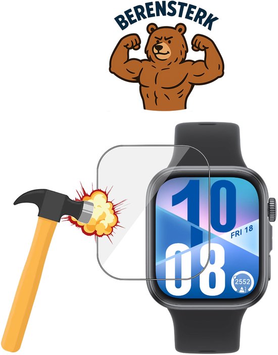 Protecteur de verre pour montre connectée résistant aux coups de marteau. Fort comme un ours.