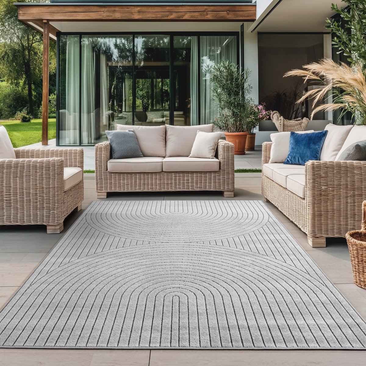 Vloerkleed NOVA - 1201 Silver Japandi Stijl 240 x 340 cm
