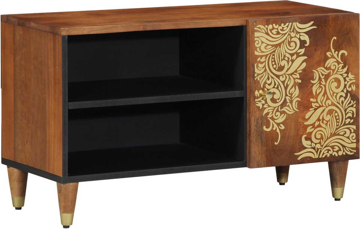 vidaXL - TV - Kast - Honing - bruin - 80 - x - 33 - x - 46 - cm - Massief - Mango - Hout