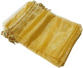 Prigta - Organza zakjes - 50 stuks - 10x15 cm - Goud - cadeauzakjes organza stof - uitdeelzakjes - geschenkzakjes kerst - geurzakjes maken