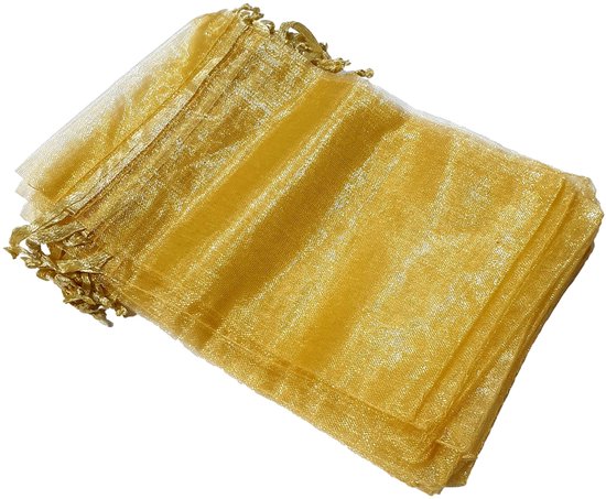 Prigta - Organza zakjes - 50 stuks - 10x15 cm - Goud - cadeauzakjes organza stof - uitdeelzakjes - geschenkzakjes kerst - geurzakjes maken
