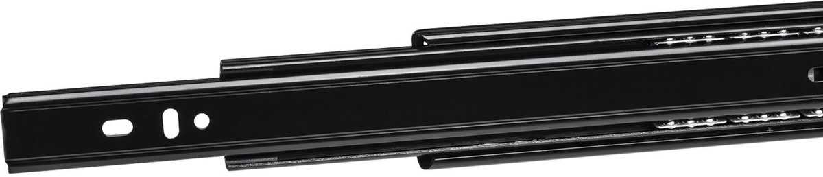 1 Paar (2 stuk) Volledig uitschuifbaar Ladegeleider KV3-45-H45-L250-NF Lengte 250 mm Draagkracht 45 kg Zwart van SOTECH
