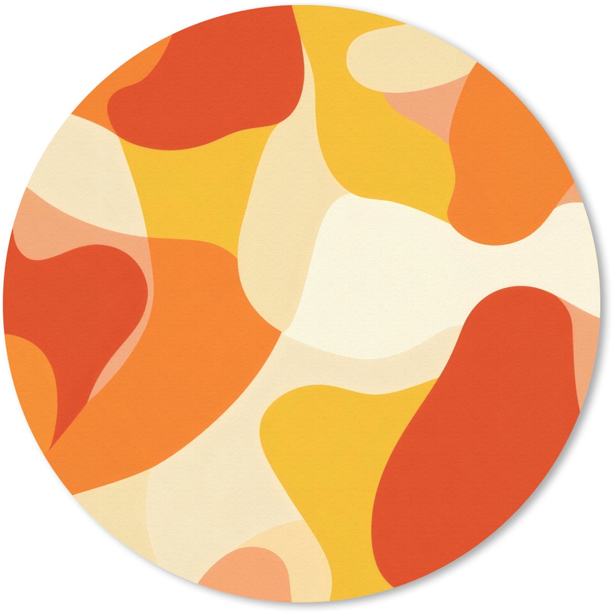 Muismat rond 40x40 cm - Mousepad Abstract - Vormen - Oranje - Ronde muismatten