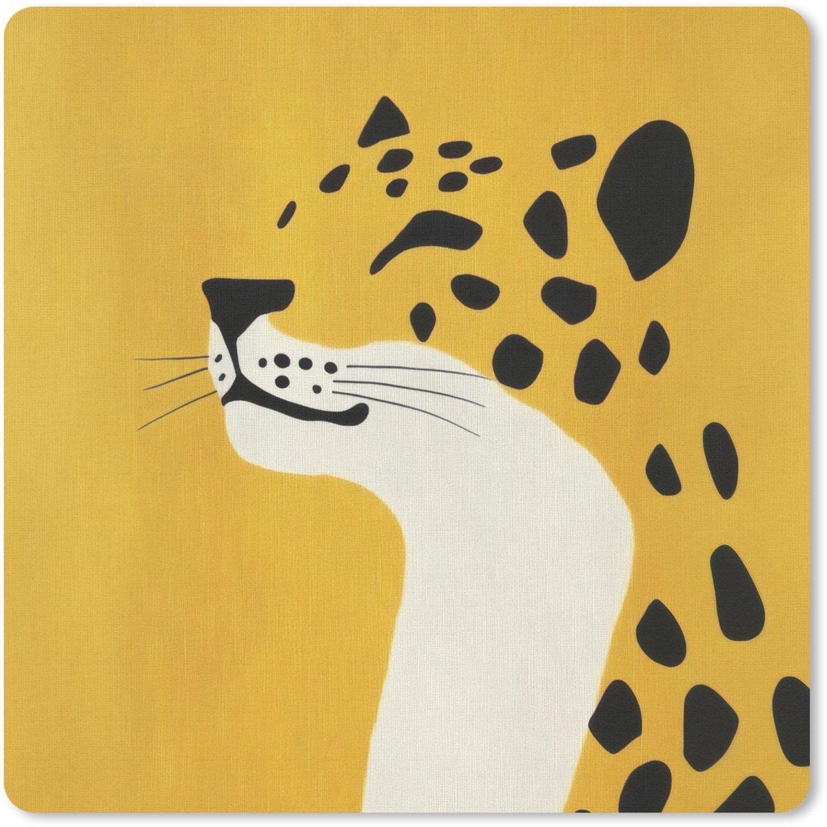 Muismat 20x20 cm - Mousepad Cheetah - Illustratie - Geel - Muismatten