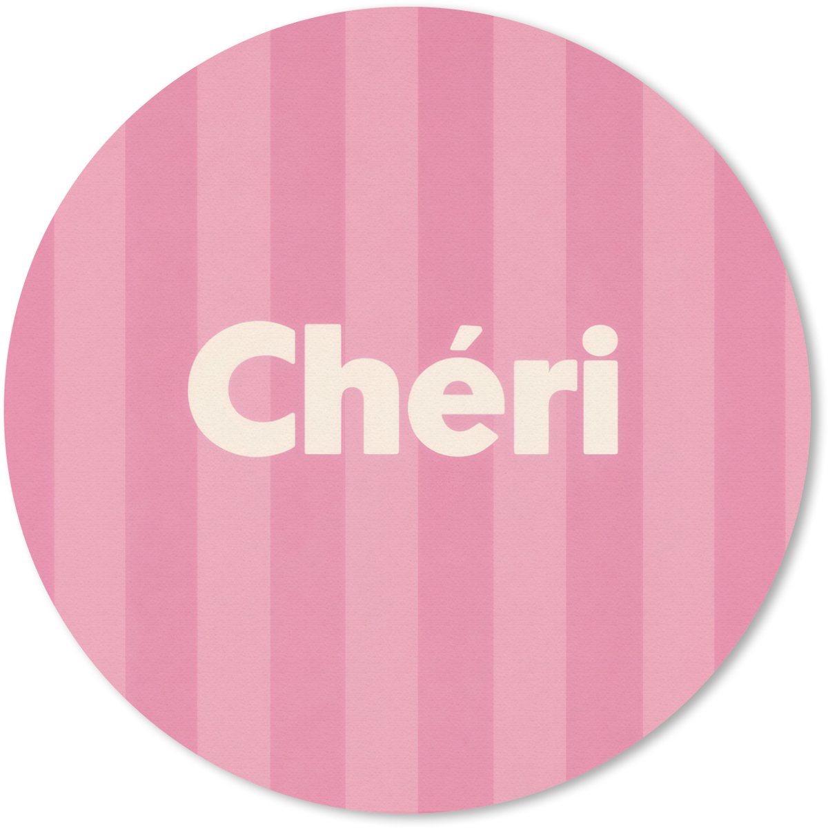 Muismat rond 40x40 cm - Mousepad Gestreept - Roze - Chéri - Ronde muismatten