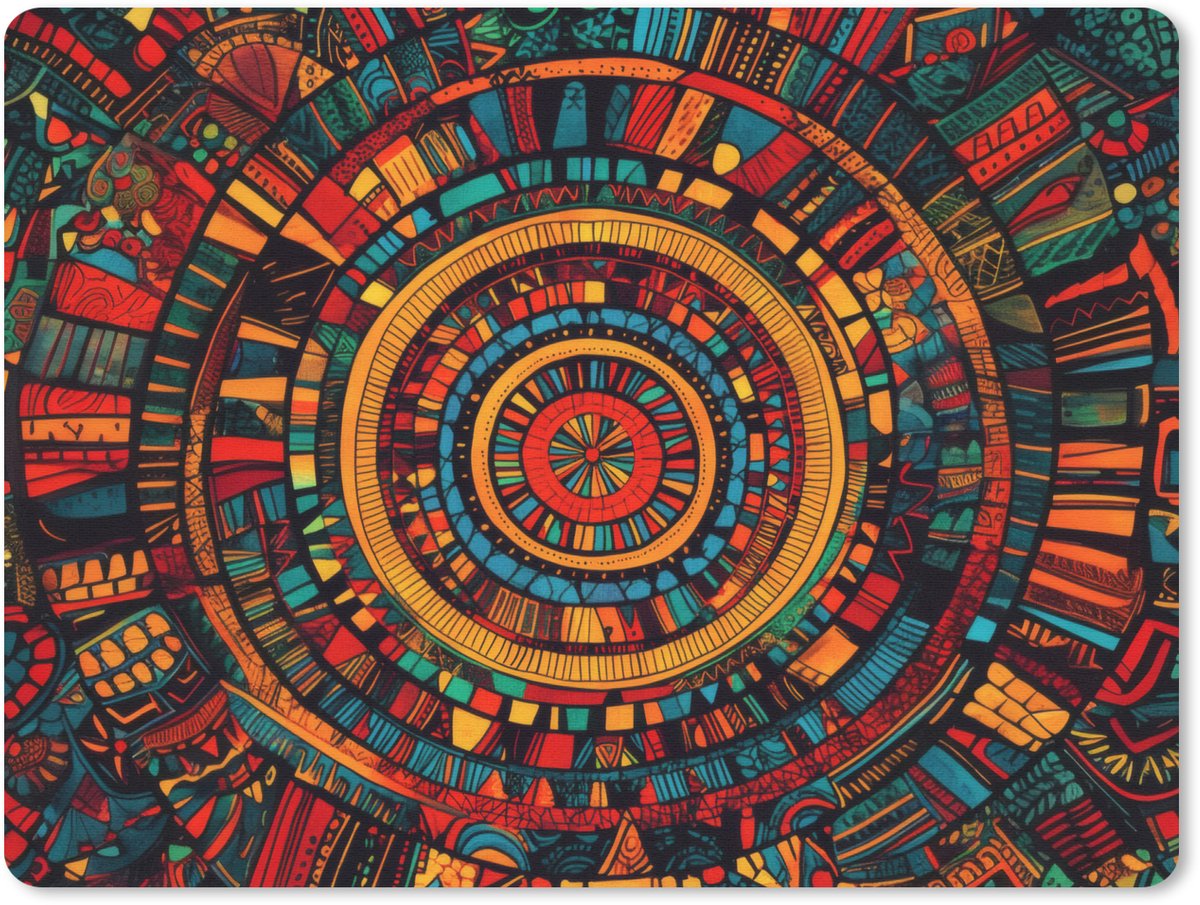 Muismat 23x19 cm - Mousepad Mandala - Cirkels - Patronen - Muismatten