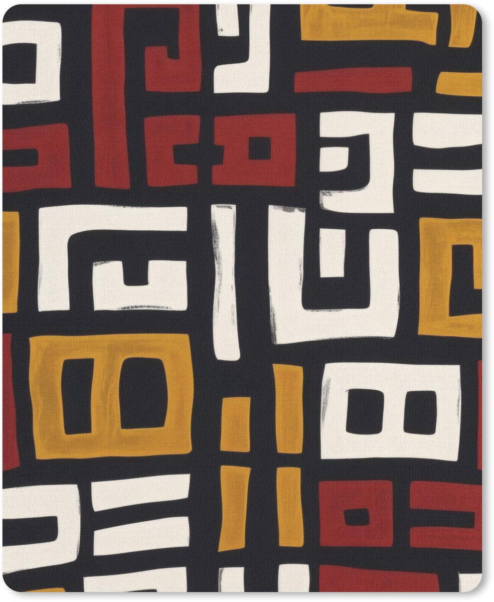 Muismat 19x23 cm - Mousepad Abstract - Patroon - Rood - Muismatten
