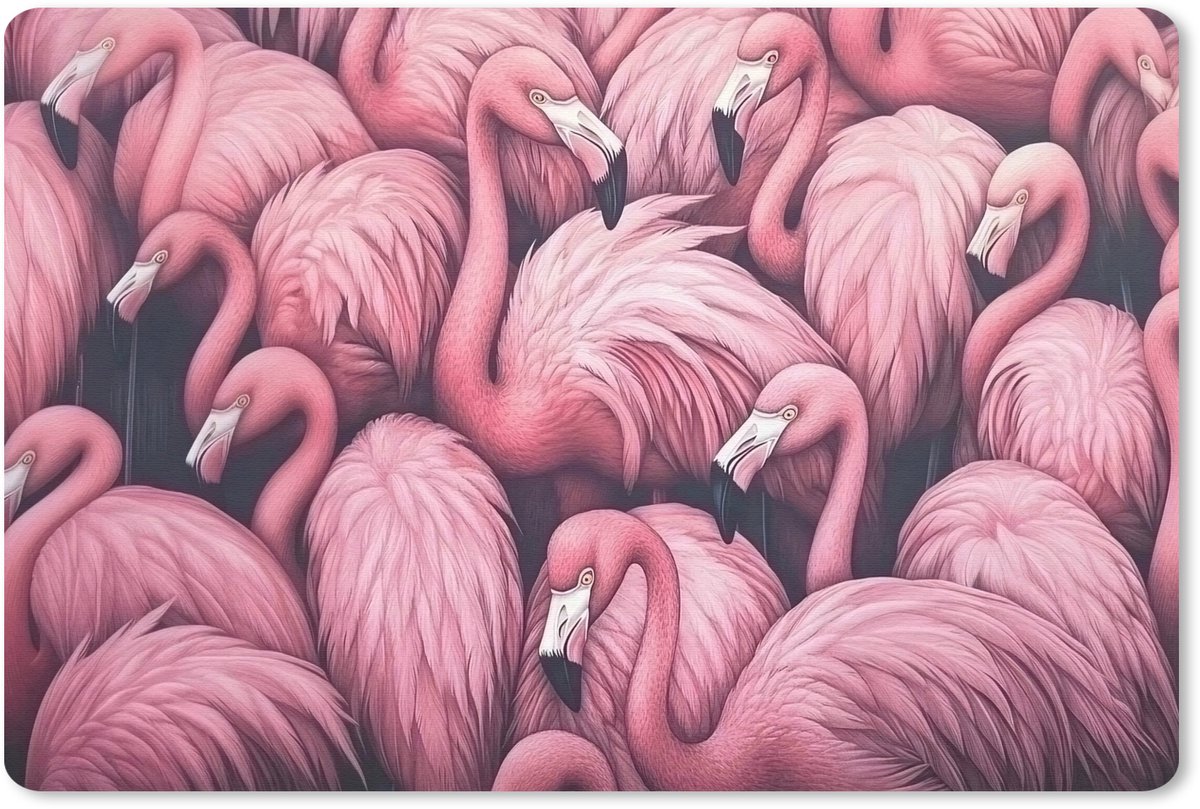 Muismat 27x18 cm - Mousepad Flamingo - Roze - Dieren - Muismatten