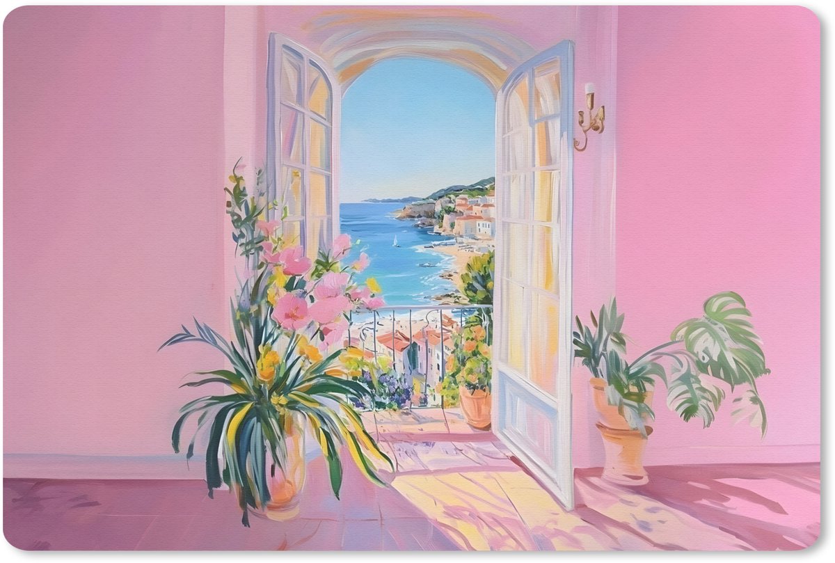 Muismat 27x18 cm - Mousepad Roze - Buiten - Verf - Muismatten