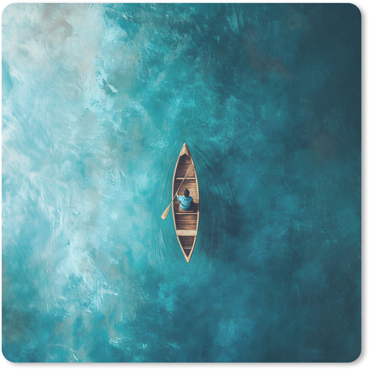 Muismat 30x30 cm - Mousepad Bootje - Water - Blauw - Muismatten