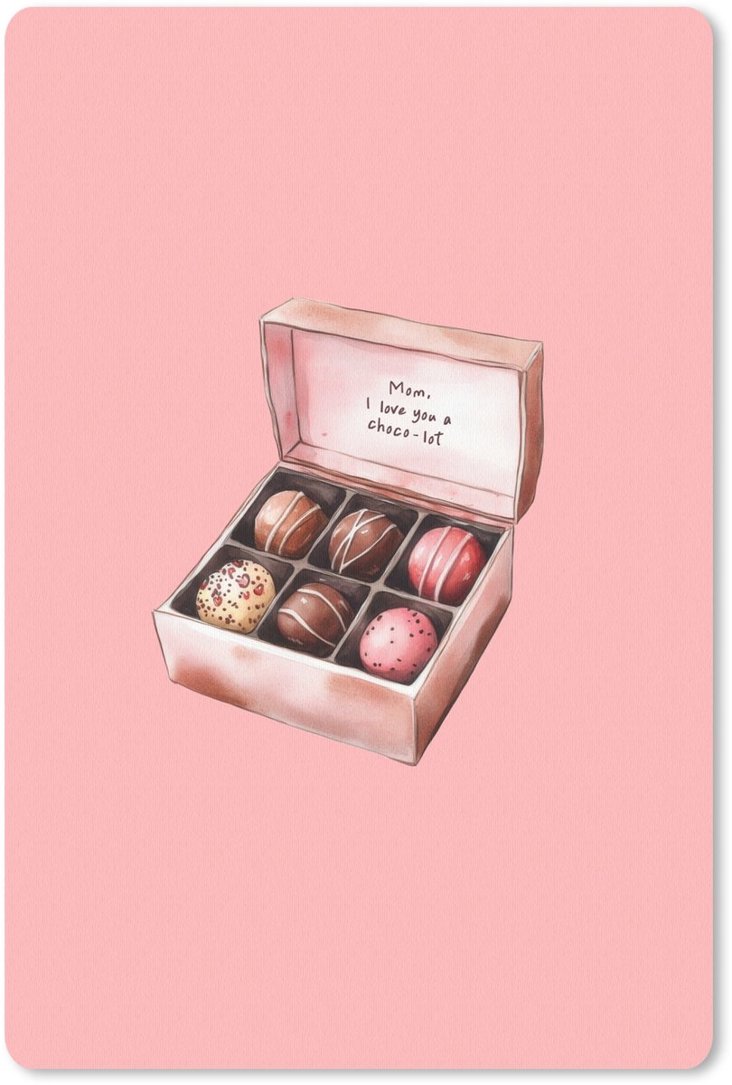 Muismat 18x27 cm - Mousepad Doosje - Bonbons - Liefdevolle - Tekst - Muismatten