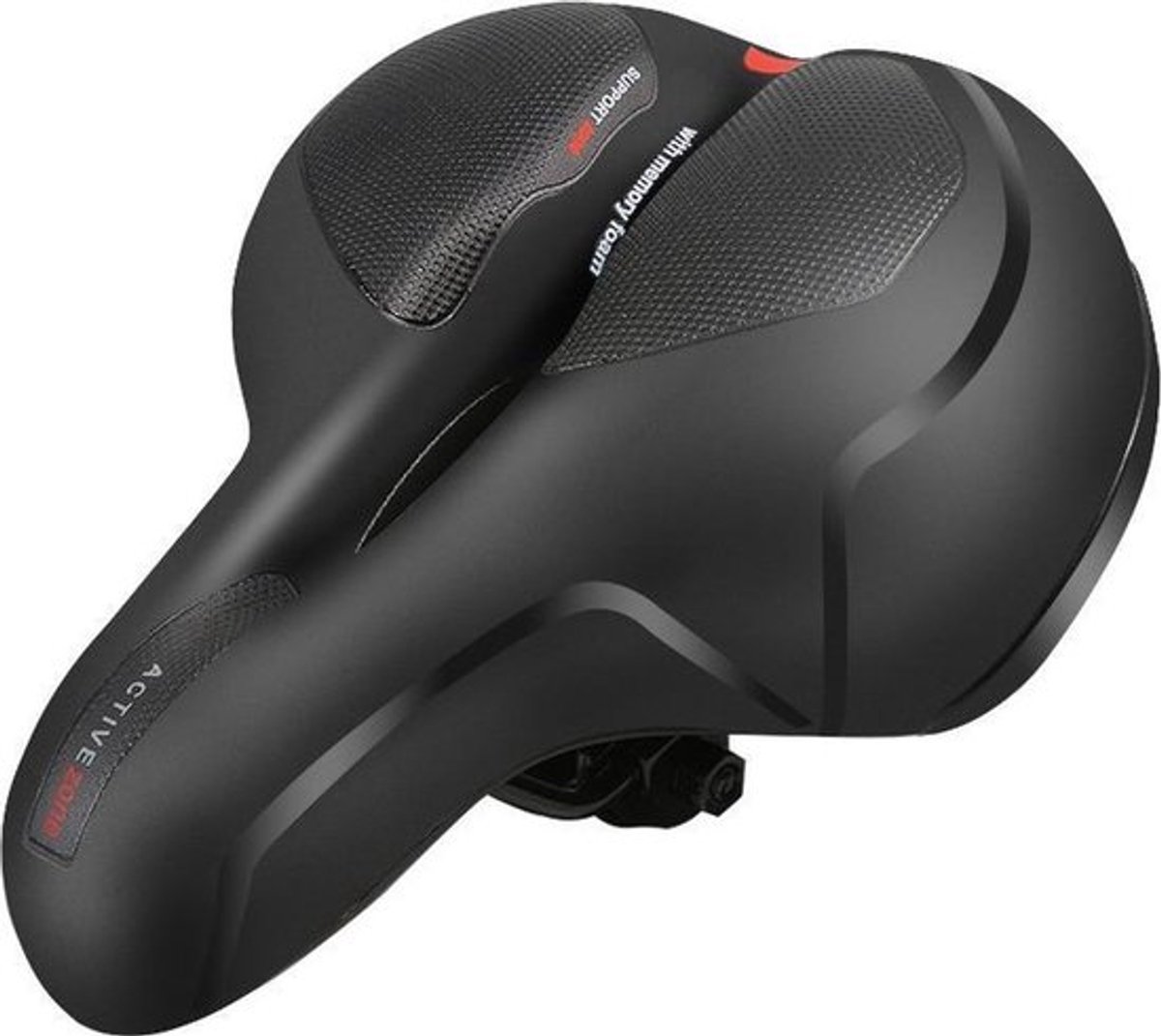 Nixnix® - Comfort Gel Zadel - Zwart/ Rood- Fietszadel - Unisex