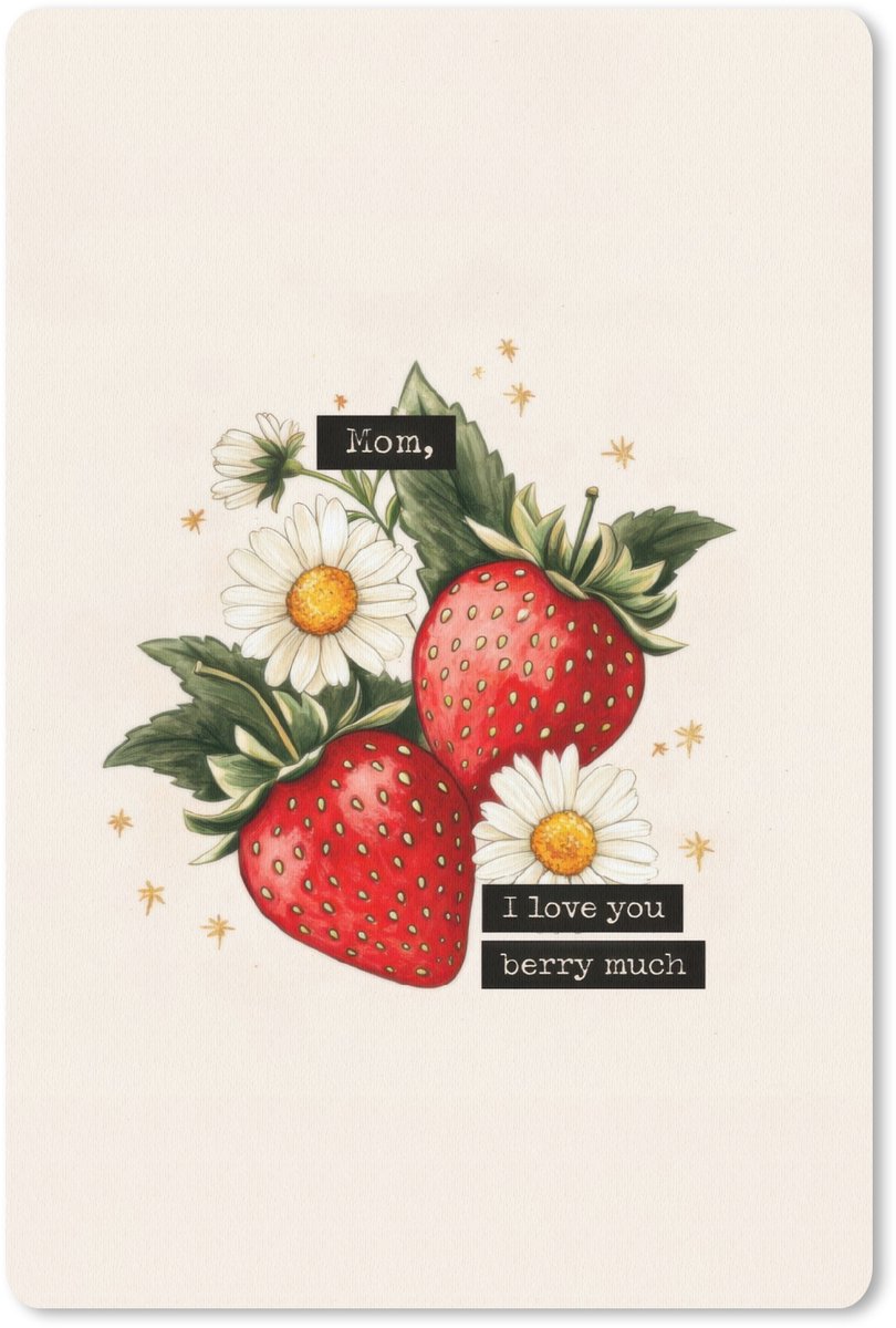 Muismat 18x27 cm - Mousepad Aardbeien - Madeliefjes - Quote - Sterretjes - Muismatten