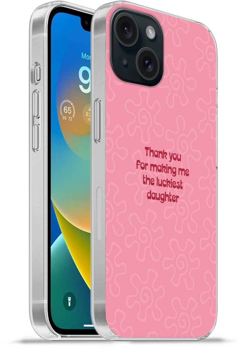 Telefoonhoesje Geschikt voor iPhone 15 hoesje - Tekst - Rood - Moederdag - Siliconen Telefoonhoesje Telefoonhoesje