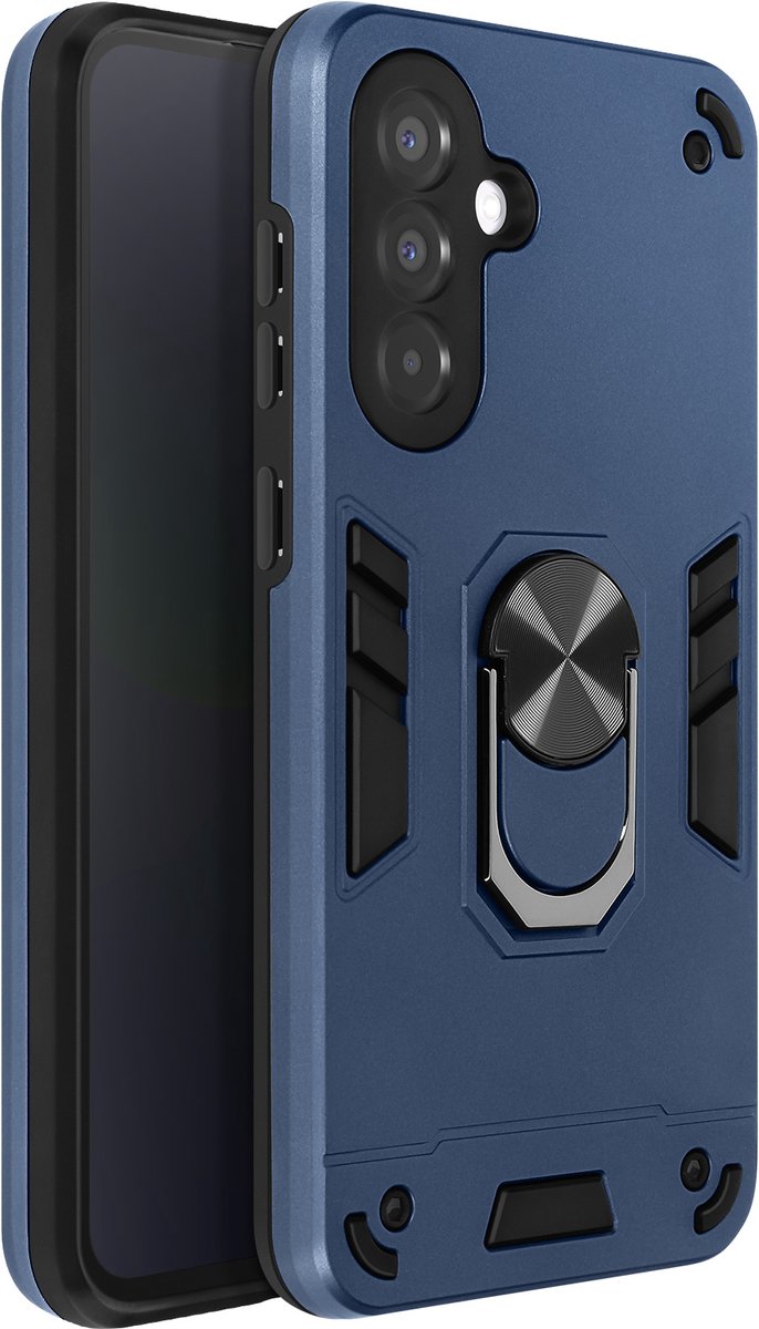 Avizar Hoesje Geschikt voor Samsung Galaxy A36 schokbestendige steunring, Blauw