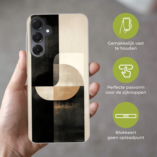 Telefoonhoesje Geschikt voor Samsung Galaxy A16 5G hoesje - Modern - Vierkant - Vormen - Siliconen Telefoonhoesje Telefoonhoesje