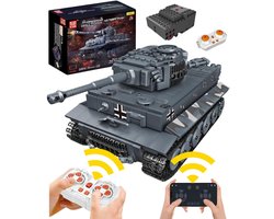 Mould King 20014 Tiger RC Tank bouwset | WW2 Army auto constructie modelbouw | Educatief militair & leger speelgoed bouwpakketten voor kinderen & volwassenen | Incl Radiografisch bestuurbare remote | Bouwdoos met 850 bouwstenen