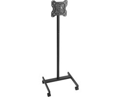 Oprolbare TV-standaard voor platte en gebogen TV's van 431,8 tot 1397 mm, draagbare vloerstandaard tot 20 kg (max. VESA 200 x 200 mm) voor woonkamers, slaapkamers, kantoren en buitenruimtes