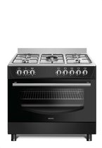 Wiggo WO-E903R(BX) - Gasfornuis - 5 Kookzones - 5 Ovenstanden - Wokbrander - Timer - 5 Jaar Garantie - Zwart Rvs