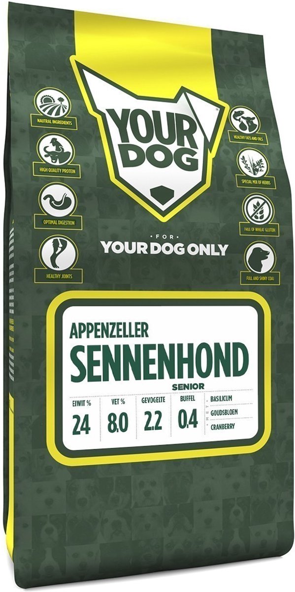 Yourdog Hondenvoer Yourdog - Appenzeller Sennenhond Senior 3kg - Buffel, Kippenvlees, Gezonde Voeding
