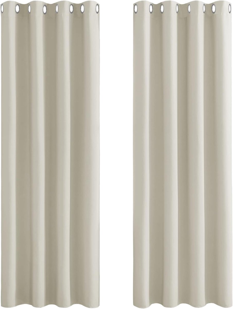 Ibenzoa Beige Transparante Woonkamer Gordijnen met Oogjes – Thermische Balkondeur Set van 2 (140x245 cm) lichtbeige