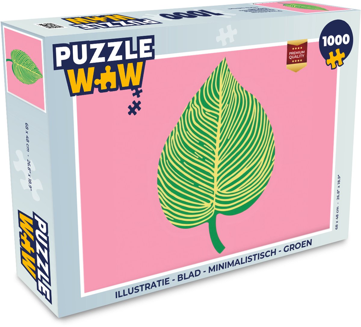 Puzzel Illustratie - Blad - Minimalistisch - Groen - Legpuzzel - Puzzel 1000 stukjes volwassenen