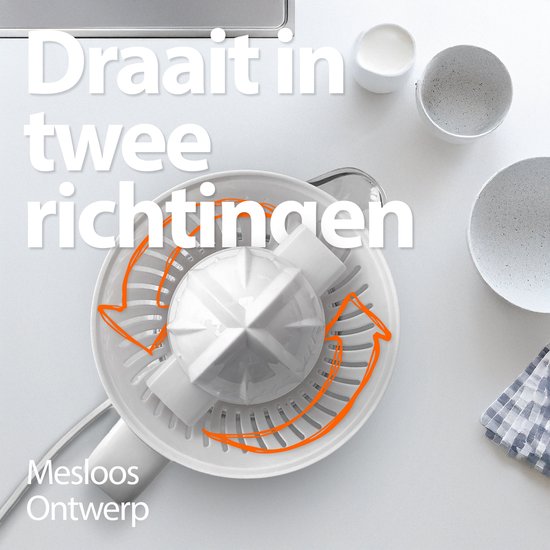 Elektrische Citruspers met 600ml Reservoir & Pulpfilter - Afneembare Schenkkan met Kraan en Hendel - Sinaasappelpers, Citroenpers & Limoenpers - Incl. Twee Perskegels - Automatische Reverse Functie - Vaatwasserbestendig van Merkloos — afbeelding 2