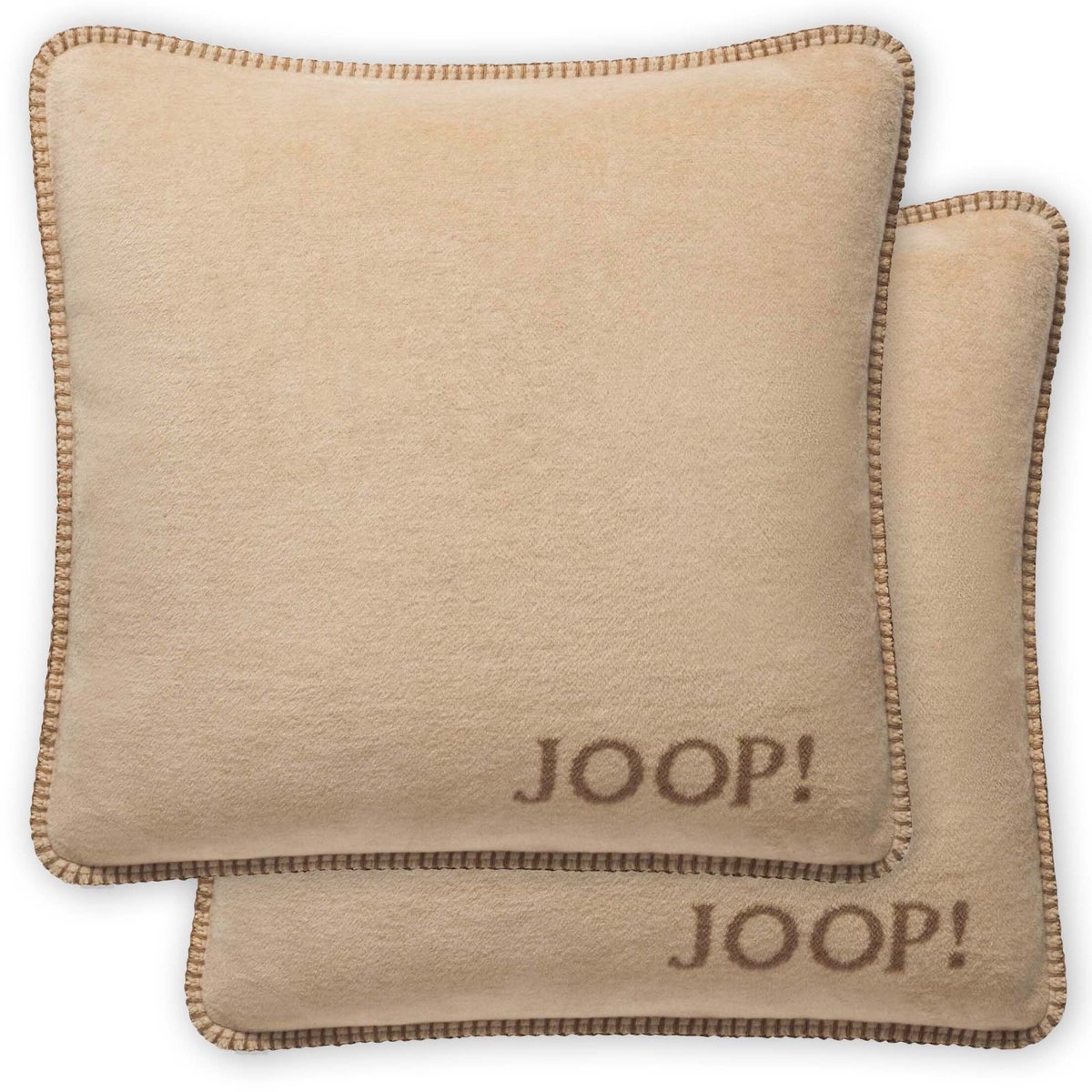 Joop! Kussen UDF Doubleface Een maat, 50x50 Set van 2 Beige/bruin