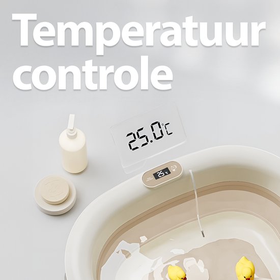 De Warenloods - Opvouwbaar Baby Bad - Met Digitale Thermometer - Met