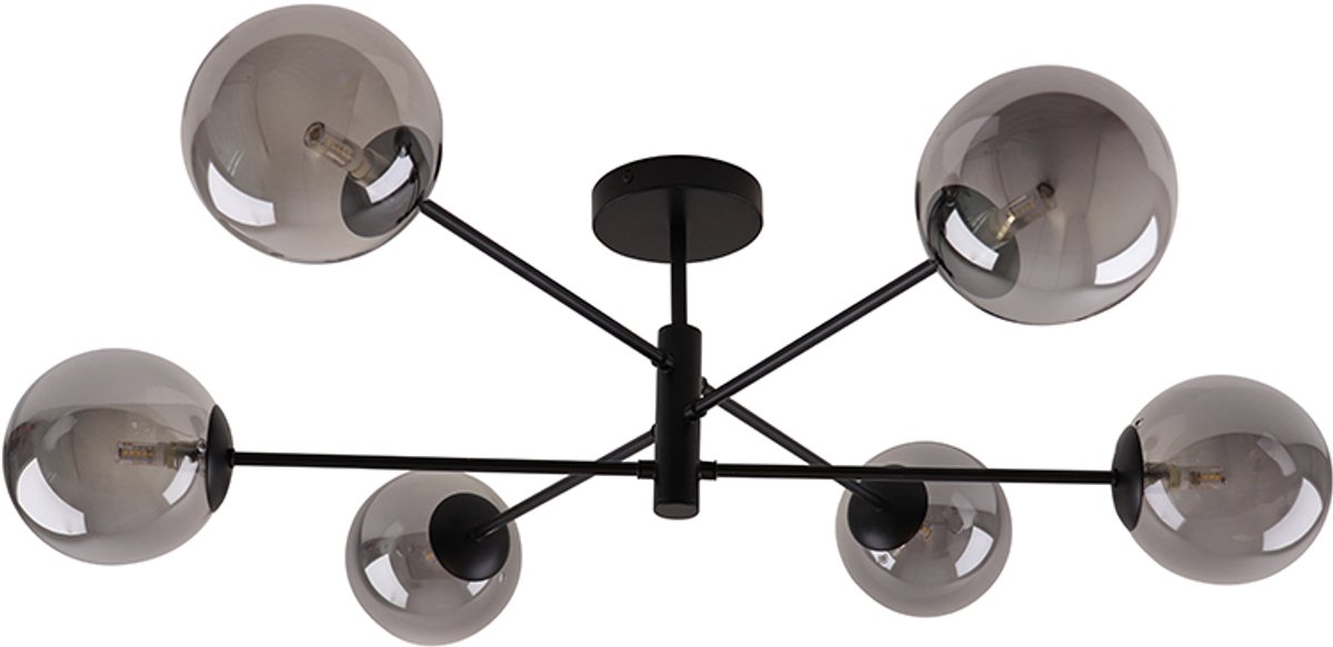 Olucia - Design plafondlamp grijs, Remo - Vorm: Rond