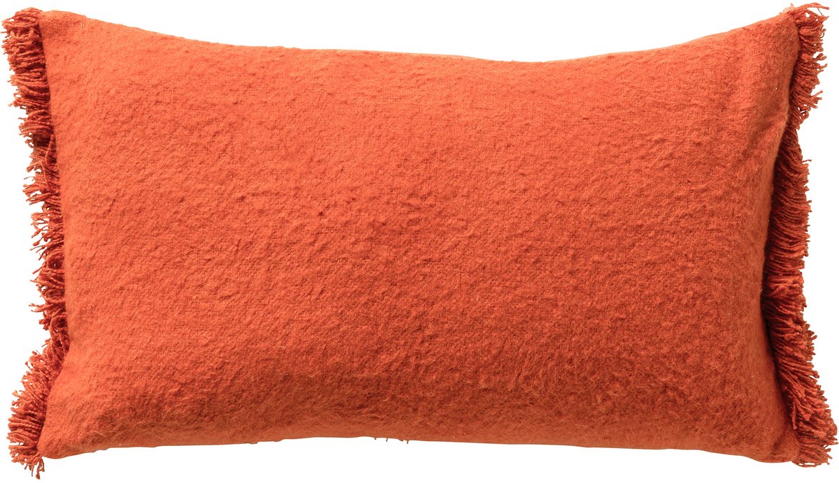 Dutch Decor LASSE - sierkussen 30x50 cm - 100% katoen - duurzaam - Potters Clay - oranje - Inclusief binnenkussen - Luxe kussens voor woonkamer & bank Terrarood