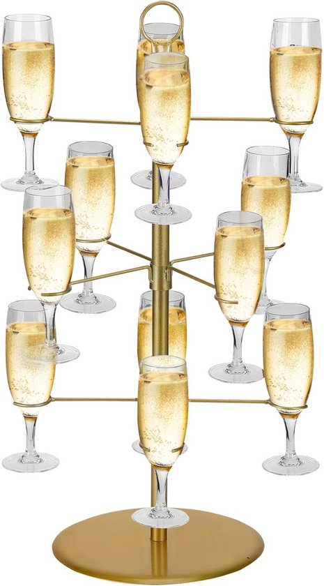 Drankentoren, cocktailboomhouder van metaal, 3 verdiepingen, 12 glazen Drankentoren, cocktailboomhouder van metaal, 3 verdiepingen, 12 glazen
