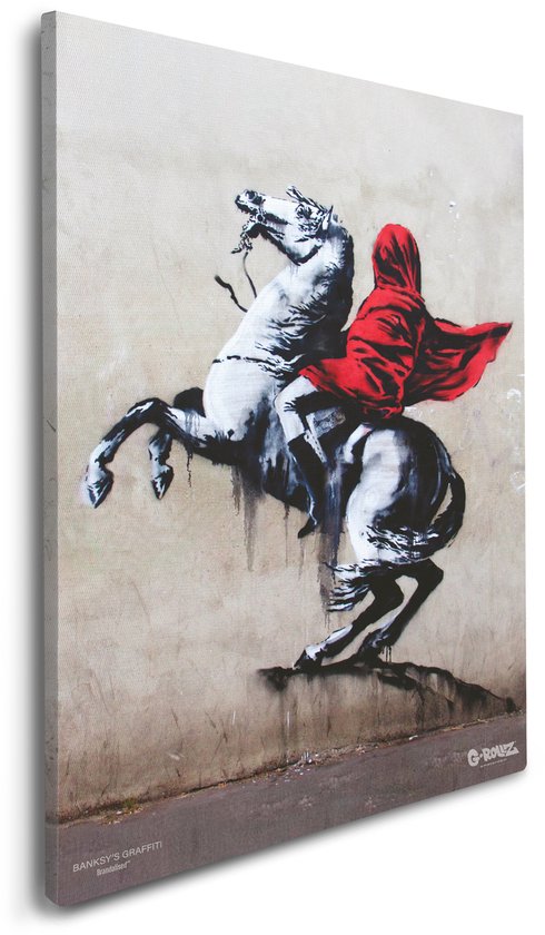 Banksy Graffiti - Canvas Schilderij 48x67,5cm - Schilderijen Woonkamer