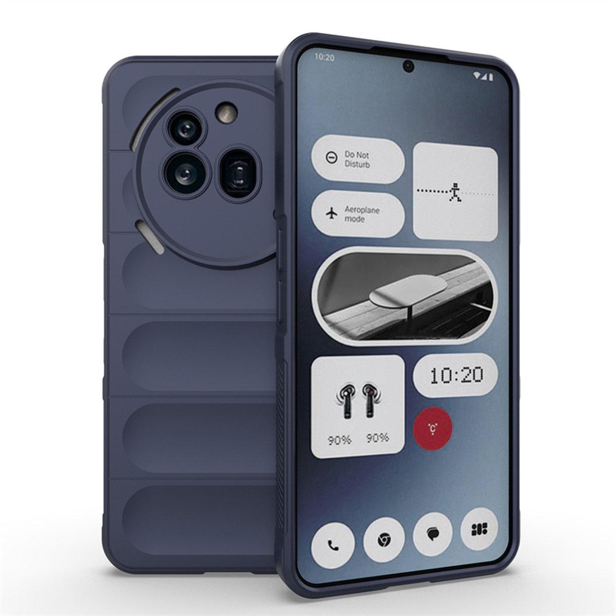MobyDefend Hoesje - Geschikt voor Nothing Phone (3a) Pro - TPU Gripcase - Blauw