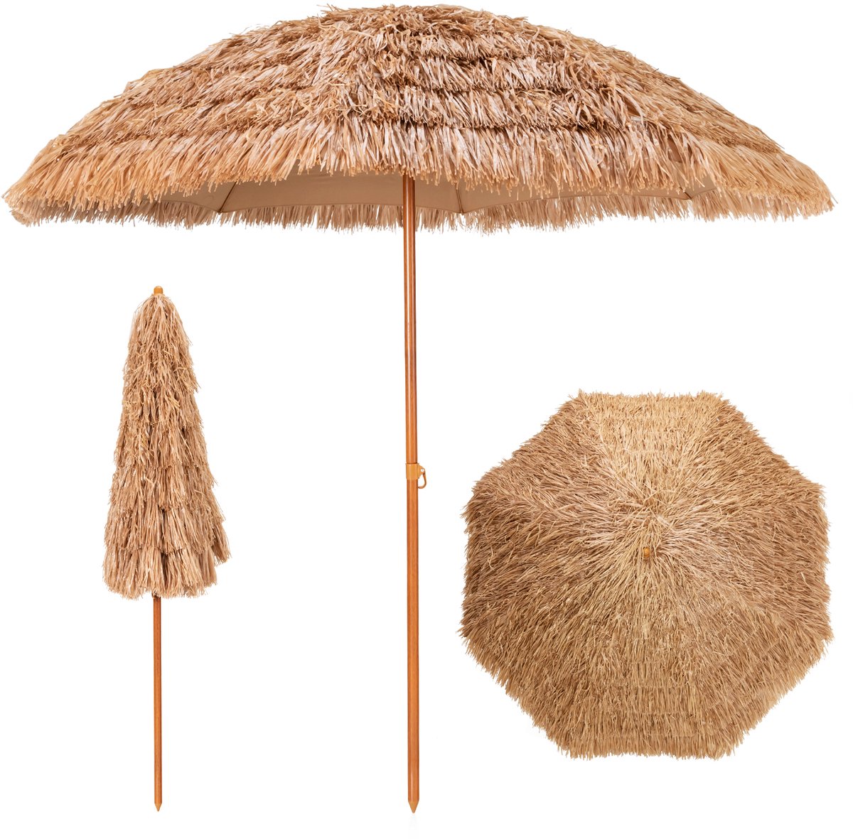 Challenger T2 zweefparasol 350 cm rond lichtgrijs - AVH Outdoor Tuinmeubelen
