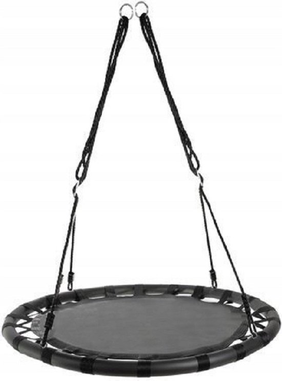 Nestschommel Buitenspeelgoed Ø 100 CM - Slinger schommel- Nest Schommel - Zwart - Ronde schommel - Ooienvaarsnest -150 KG Belasting - Voor kinderen en volwassenen