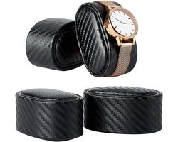 4 stks PU Lederen Horloge Kussen Inserts Zwart Horloge Display Kussen Ovale Horloge Kussen Pad met Cover voor Kleine Bedrijven Verkopen Armband Horloge Bangle Display Opslag 2.6×1.8×1.4 inch