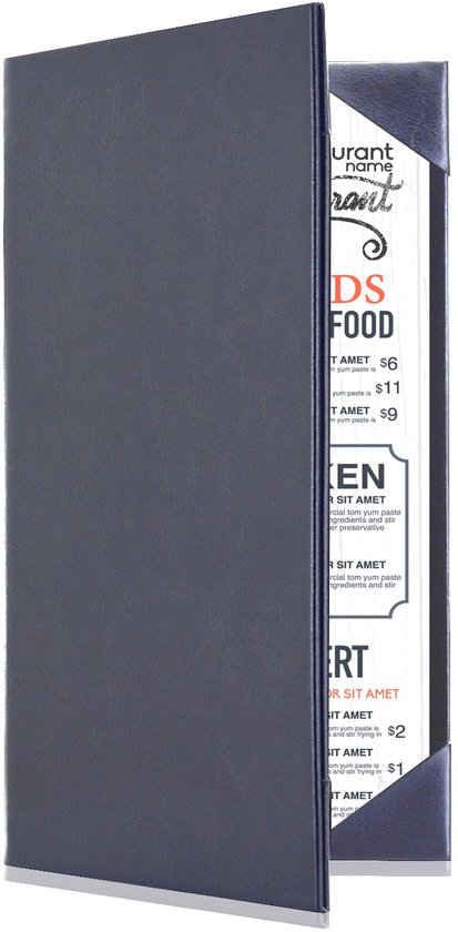 Goodline® - Menumap voor 2 menukaarten (A5L) - type: 2x DL - Zwart