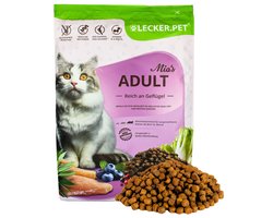 2.5 kg Lecker.Pet® Mia's Adult hartig gevogelte droog kattenvoer compleet voer