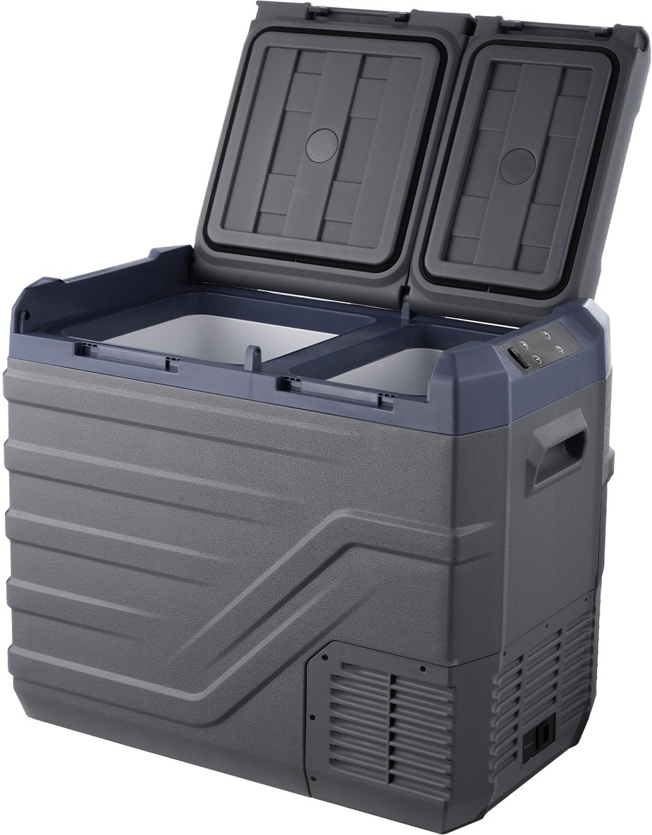 SnelShoppen - Dual Zone Draagbare Vriezer 40L -12V Koelkast voor Auto en Camping - Instelbaar tot -40°F - Compressorkoeler voor Buiten en Avontuur
