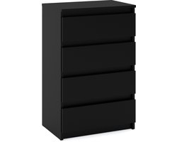 Ladekast Zwart 60 CM 4 Laden TV-kast Dressoir voor Woonkamer