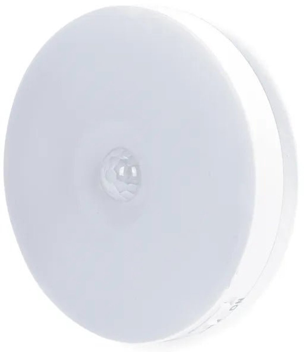 Nachtlampje warmwit oplaadbaar - rond | dag/nacht- & bewegingssensor - magnetisch | 3000K - 12 Lumen 0.5 Watt