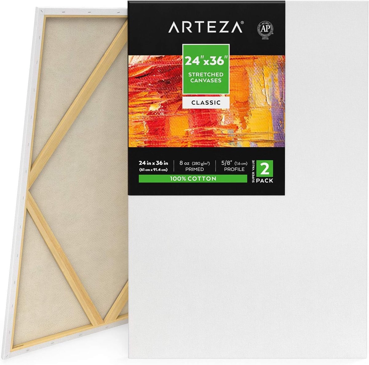 Groot canvas doek 61 x 91,4 cm - geprepareerd schilderdoek van 100% katoen voor diverse schildertechnieken