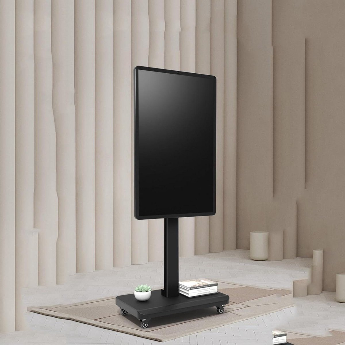 Tv-standaard Mobiele TV-standaard - Draagbare TV-standaard op wielen tot 100 kg horizontaal en verticaal scherm vast TV trolley met wielen